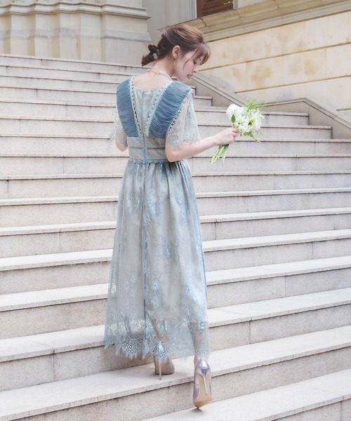 「GIRL」 半袖ワンピース M ブルー レディース_画像2