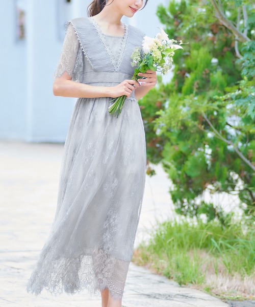 「GIRL」 半袖ワンピース M ブルー レディース_画像9