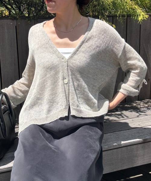 新品♥ビアズリー◆サラッとカーディガン 　グレー　フリー BEARDSLEY（ビアズリー） カーディガン FREE グレー レディース