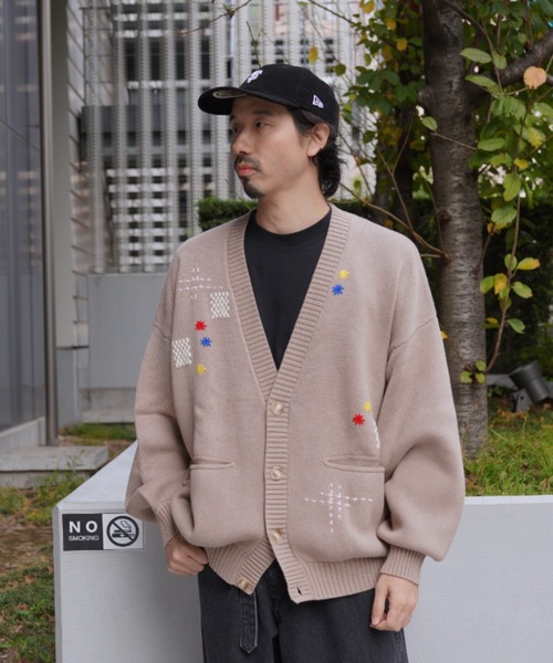 カーディガン B omnivore/ビーオムニボー　HAND STITCH CARDIGAN ハンドステッチカーディガン メンズ レディース
