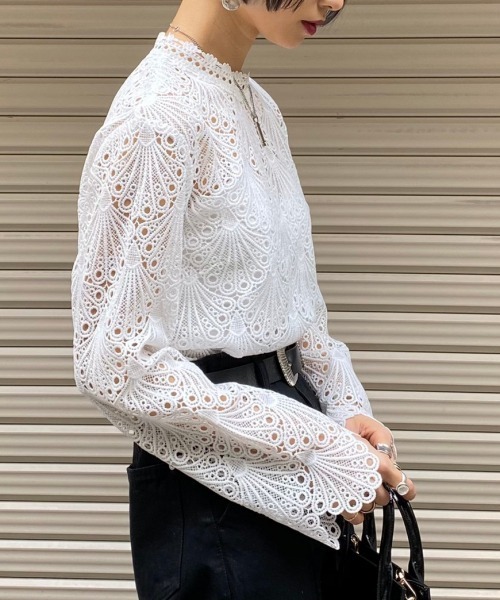 「PAGEBOY」 長袖ブラウス FREE オフホワイト レディース_画像3