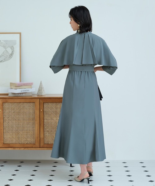 「RUIRUE BOUTIQUE」 7分袖ワンピース L ブルーグレー レディース_画像8