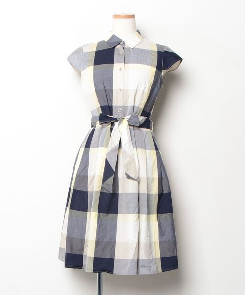 BLUE LABEL CRESTBRIDGE」 半袖ワンピース 36 ネイビー レディース 