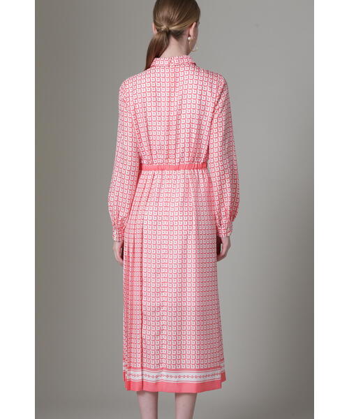 【良品】ワンピース PINKY&DIANNE ピンキーアンドダイアン七分袖　長袖 PINKY&DIANNE（ピンキー アンド ダイアン） 7分袖ワンピース 36 レッド