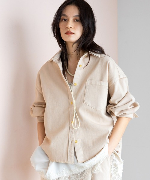 Elura（エルーラ） ブラウス シャツ 大人カラーデニムシャツ/625553