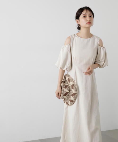 「N.（N. Natural Beauty Basic）」 半袖ワンピース SMALL ホワイト レディースの画像