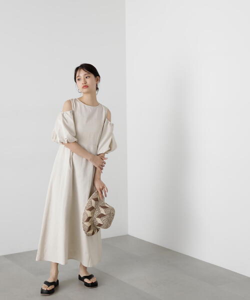 「N.（N. Natural Beauty Basic）」 半袖ワンピース SMALL ホワイト レディースの画像