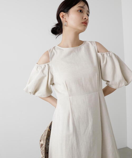 「N.（N. Natural Beauty Basic）」 半袖ワンピース SMALL ホワイト レディースの画像