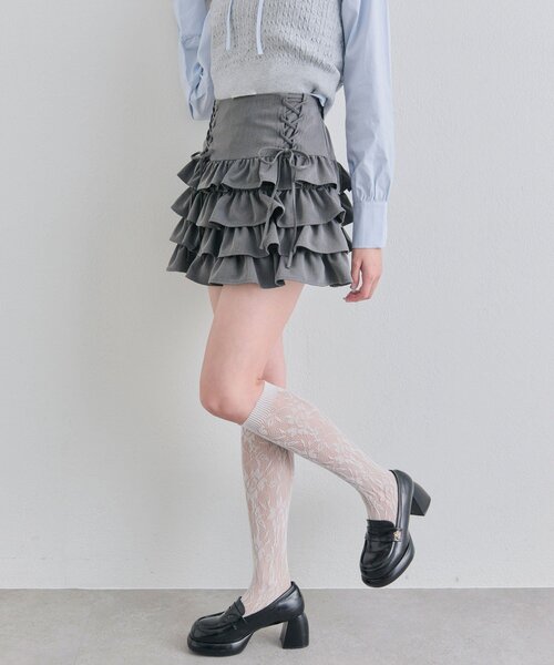 OLIVE des OLIVE（オリーブデオリーブ） スカート レースアップ4段