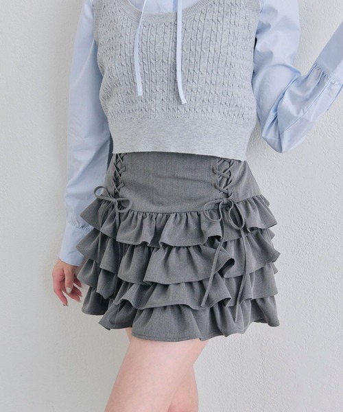 OLIVE des OLIVE（オリーブデオリーブ） スカート レースアップ4段