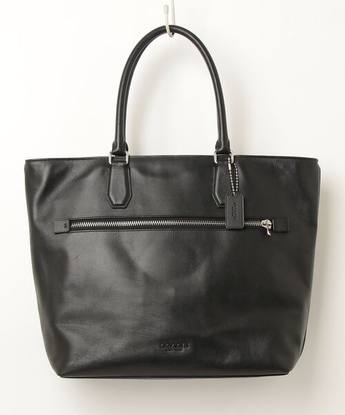 COACH レザートートバッグ 黒 COACH（コーチ） トートバッグ フリ- ブラック系その他 メンズ