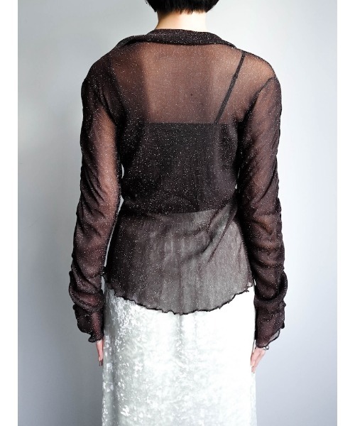 sahara（サハラ） tシャツ Glitter Sheer Shirring Top/グリッター