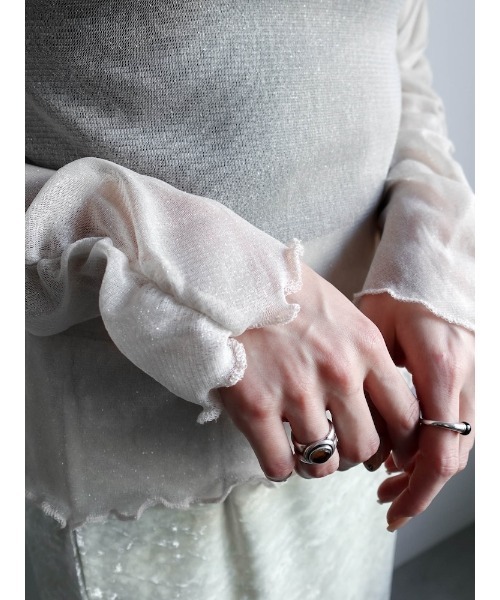 sahara（サハラ） tシャツ Glitter Sheer Shirring Top/グリッター