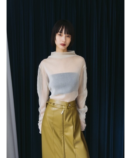 sahara（サハラ） tシャツ Glitter Sheer Shirring Top/グリッター