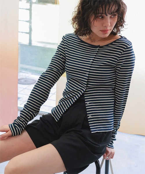 ロンT ドット POLKADOTSLIMLONG SLEEVETOP titivate（ティティベイト） tシャツ リングドットロングスリーブ