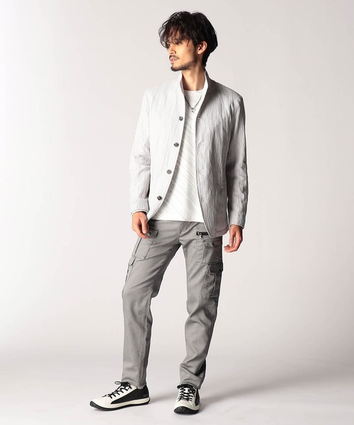 ニコルクラブフォーメン　グレー カーゴパンツ 多ポケット　Lサイズ NICOLE CLUB FOR MEN（ニコルクラブフォーメン） カーゴパンツ ガム