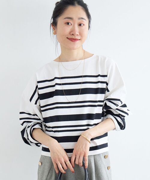 le.coeur blanc（ルクールブラン） tシャツ ルミノア ボーダーショート