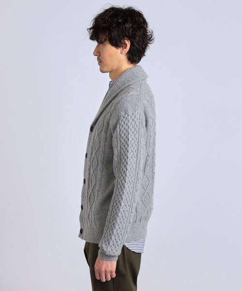 「SHIPS any」 ニットカーディガン LARGE ブラウン メンズ_画像6