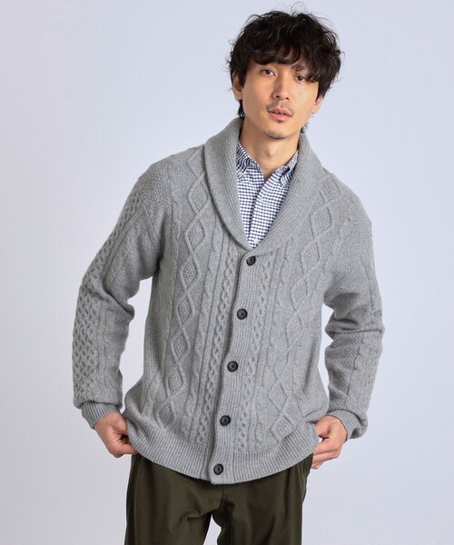 「SHIPS any」 ニットカーディガン LARGE ブラウン メンズ_画像9