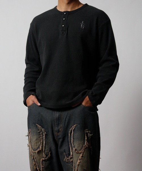 NYLAUS（ナイラス） tシャツ 「NYS」2026新作 ショート丈 クロス刺繍