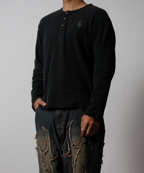 NYLAUS（ナイラス） tシャツ 「NYS」2026新作 ショート丈 クロス刺繍