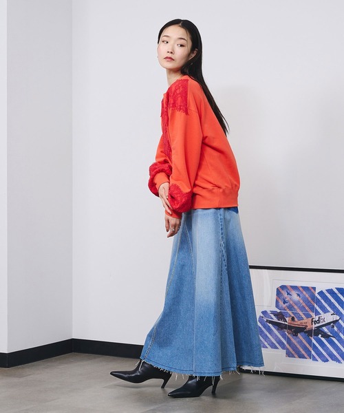 ROSE BUD（ローズバッド） デニムスカート PANEL DENIM LONG SKIRT