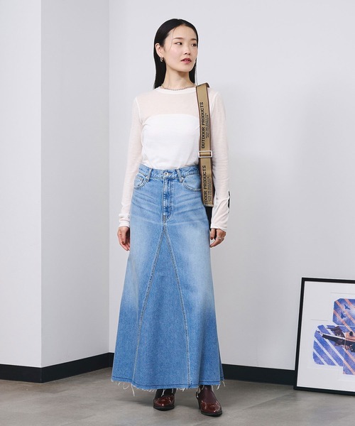 ROSE BUD（ローズバッド） デニムスカート PANEL DENIM LONG SKIRT