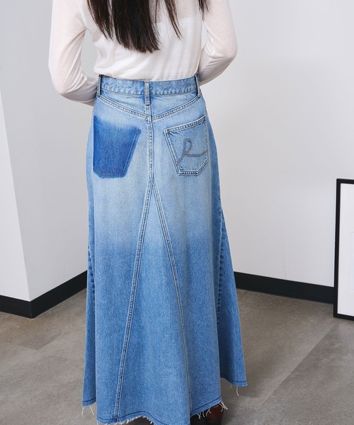 ROSE BUD（ローズバッド） デニムスカート PANEL DENIM LONG SKIRT