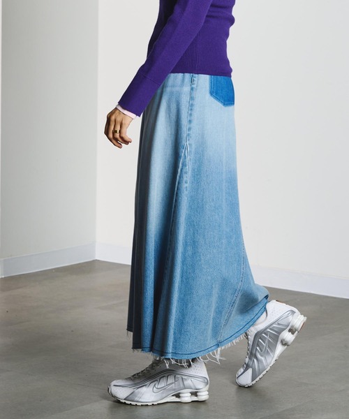 ROSE BUD（ローズバッド） デニムスカート PANEL DENIM LONG SKIRT