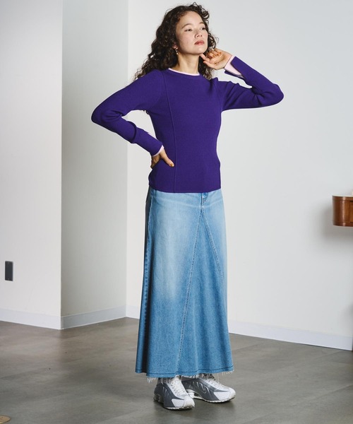 ROSE BUD（ローズバッド） デニムスカート PANEL DENIM LONG SKIRT