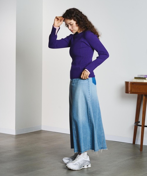 ROSE BUD（ローズバッド） デニムスカート PANEL DENIM LONG SKIRT