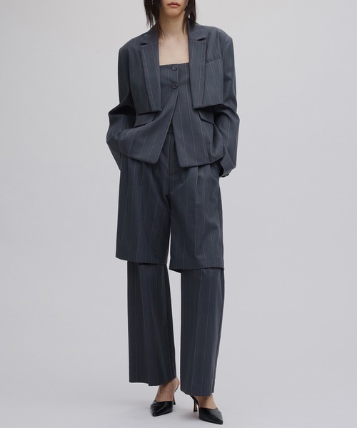 Ameri（アメリ） パンツ DEFORMATION PINSTRIPE PANTS レディース