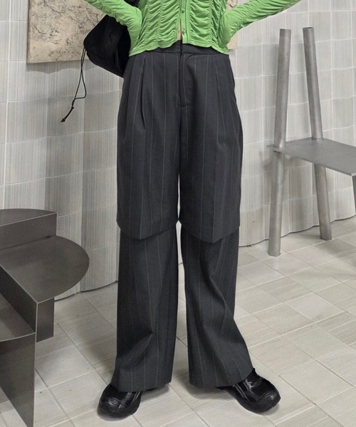 Ameri（アメリ） パンツ DEFORMATION PINSTRIPE PANTS レディース