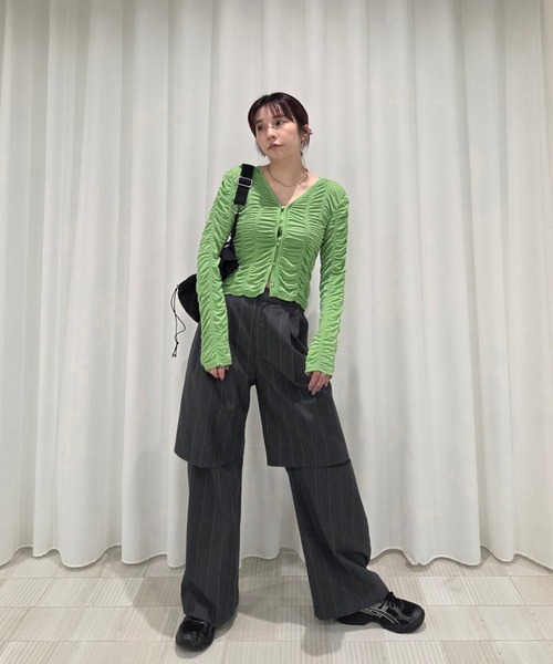 Ameri（アメリ） パンツ DEFORMATION PINSTRIPE PANTS レディース