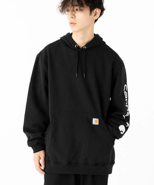 「Carhartt」 プルオーバーパーカー M ネイビー メンズの画像