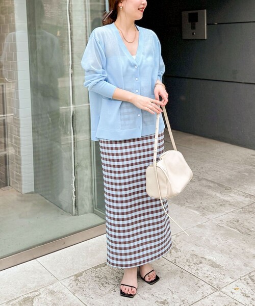 「NOLLEY'S Sophi」 ニットカーディガン 38 サックスブルー レディース_画像3