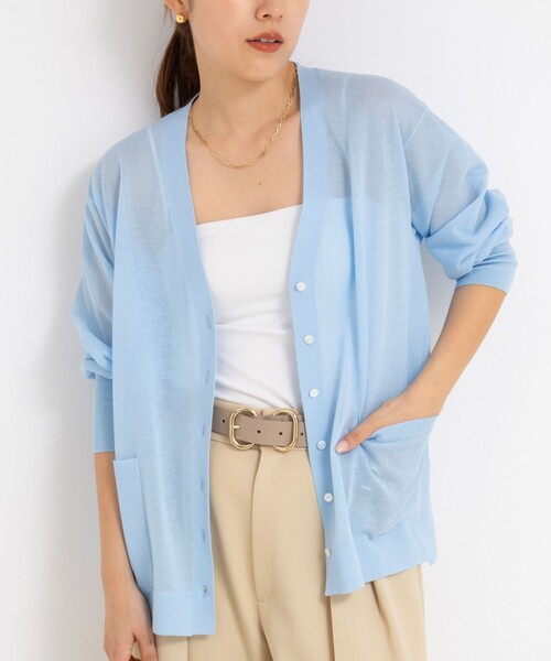 「NOLLEY'S Sophi」 ニットカーディガン 38 サックスブルー レディース_画像5