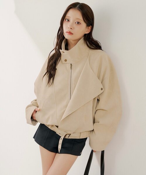 DANTON ベージュウールジャケット38 DANTON ウール メルトン ワークジャケット , Beige – Navyblue