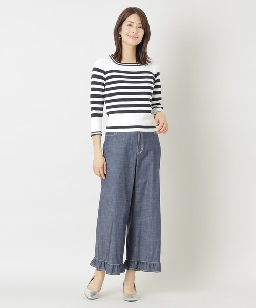 「TO BE CHIC」 クロップドパンツ 40 ダークネイビー レディース_画像4