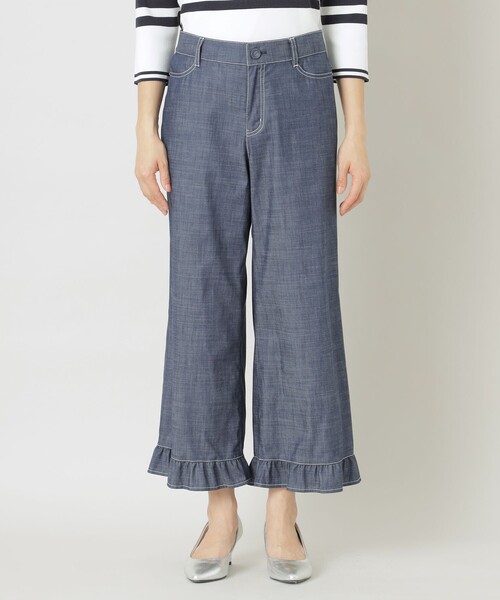 「TO BE CHIC」 クロップドパンツ 40 ダークネイビー レディース_画像5