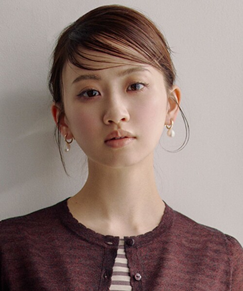 ネックレス DROP PEARL HOOP EARRINGS 淡水パールイヤリング レディースの画像