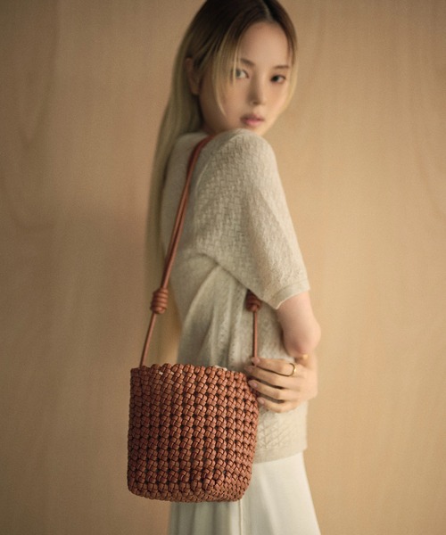 ショルダーバッグ バッグ ミニ mesh mini shoulder bag /レザー調