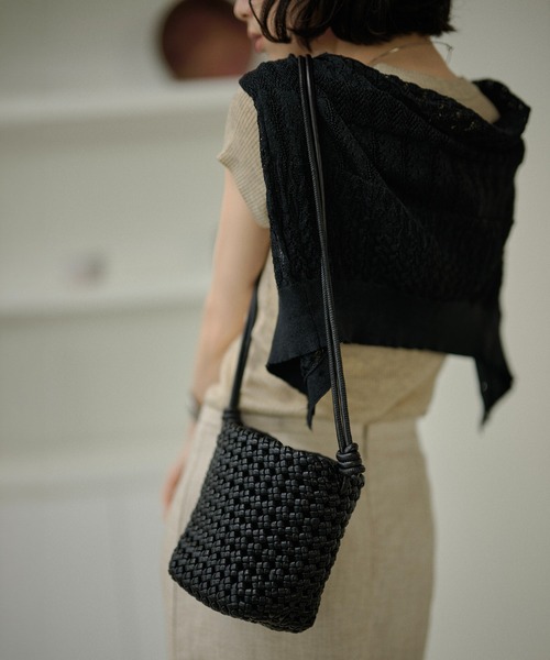 ショルダーバッグ バッグ ミニ mesh mini shoulder bag /レザー調