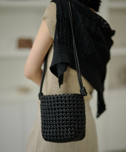 ショルダーバッグ バッグ ミニ mesh mini shoulder bag /レザー調