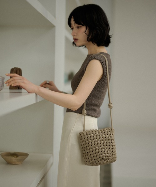 ショルダーバッグ バッグ ミニ mesh mini shoulder bag /レザー調
