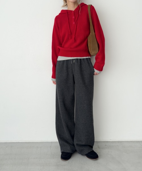 「CANAL JEAN」 パンツ ONE SIZE チャコールグレー レディース