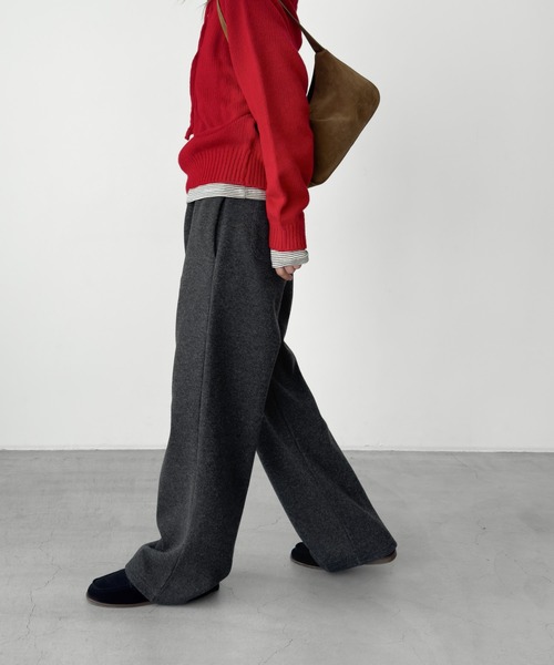 「CANAL JEAN」 パンツ ONE SIZE チャコールグレー レディース_1