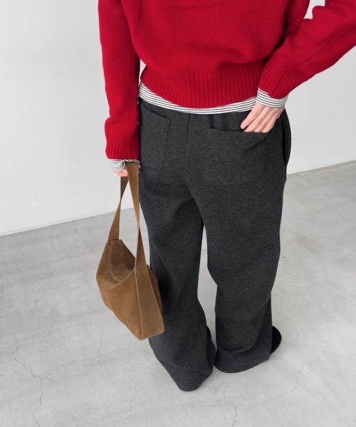 「CANAL JEAN」 パンツ ONE SIZE チャコールグレー レディース_3