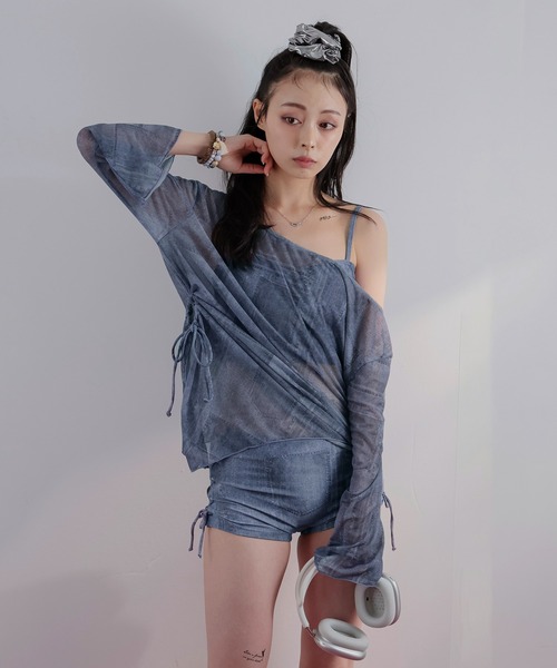 ULYSSES 水着 「3点セット」デニム風セパレート水着 レディース