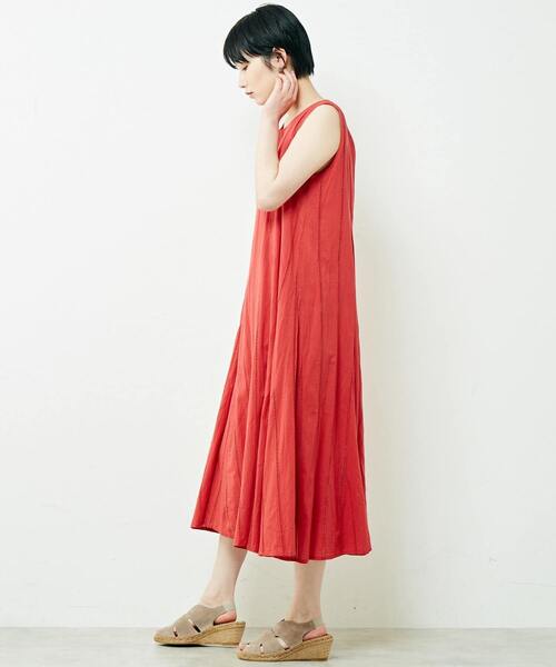「MELROSE claire」 ノースリーブワンピース FREE レッド レディース_画像5